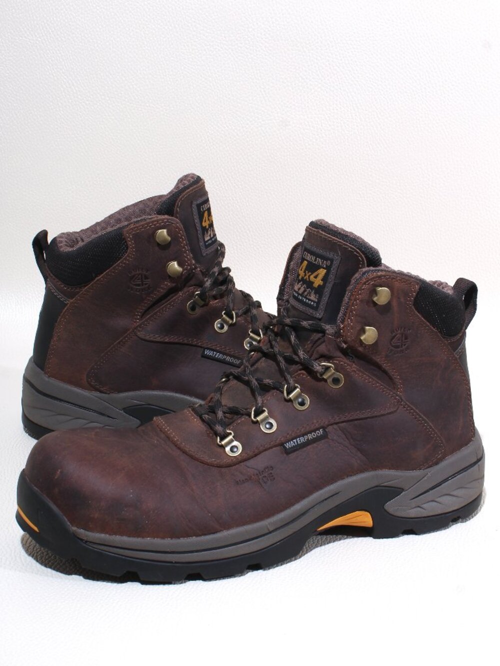 Carolina 4x4 Waterproof Work Boots Brown Leather Mens Size 11 D Safety Toe